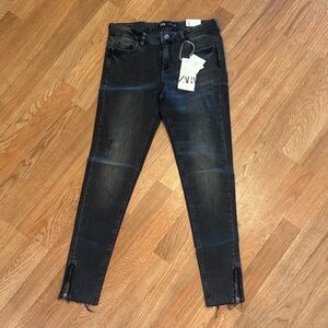 Zara Black Mid Rise Skinny Jeans for Women